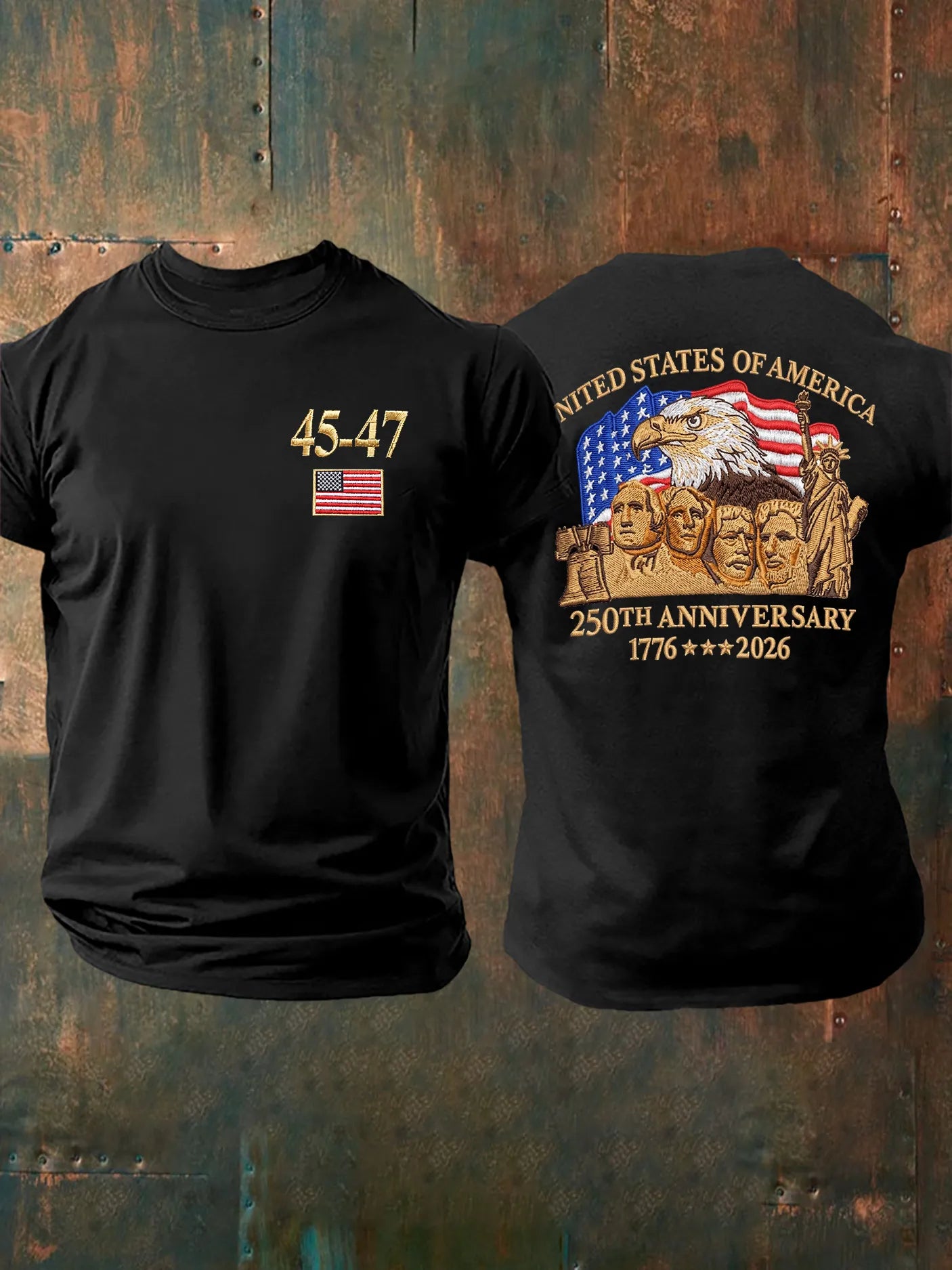 Men's Retro United States Of America 250th Anniversary Print T-Shirt