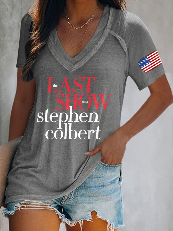 🔥Buy 3 Get 15% Off🔥V-Neck Retro Last Show Print T-Shirt