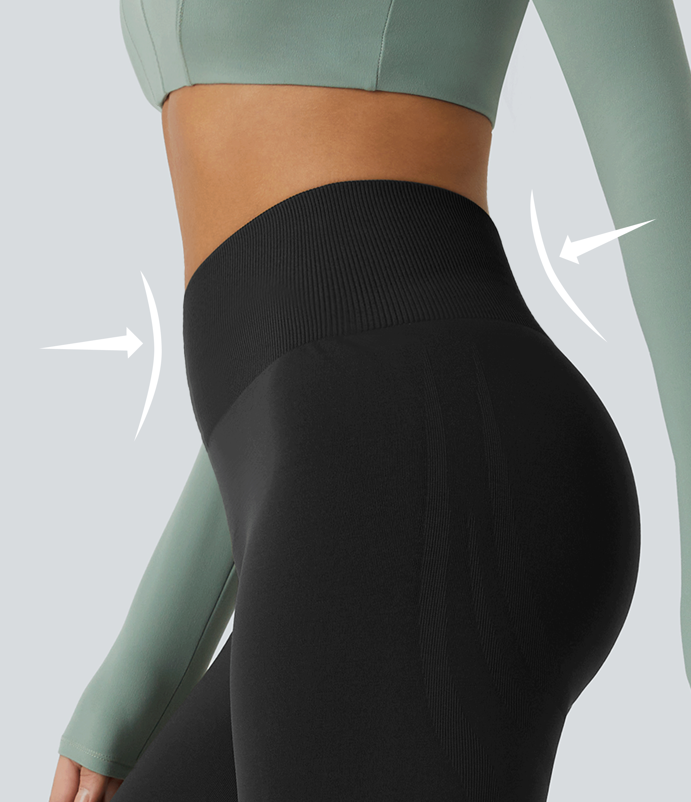 OneForm Seamless Flow Mid Rise Tummy Control Butt Lifting Yoga Leggings