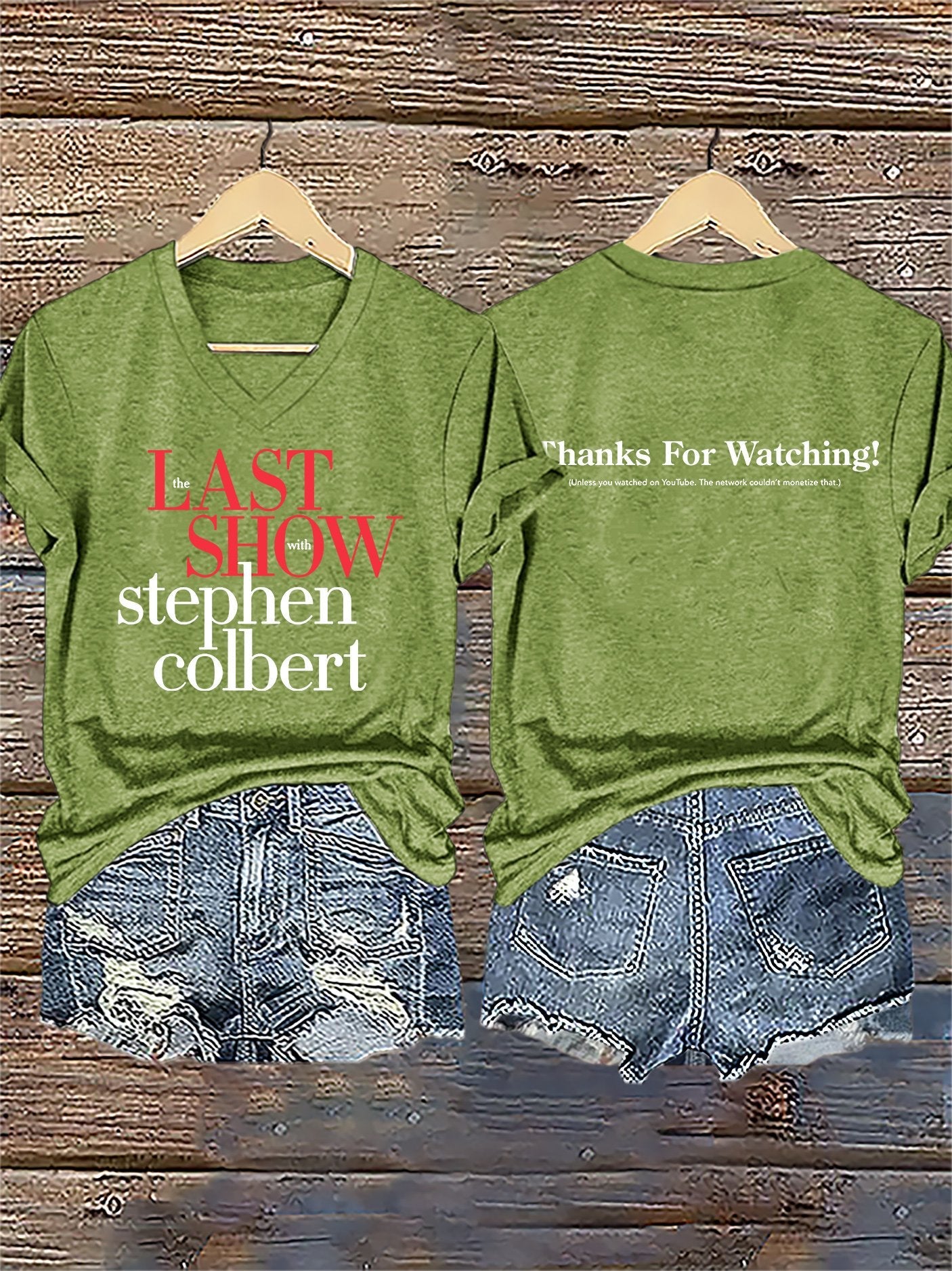 🔥Buy 3 Get 15% Off🔥V-Neck Retro Last Show Print T-Shirt