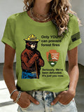 Retro Resist Save The Forest Service Only You Can Prevent Forest Fires Seriously. We've Been Defunded. It'S Just You Now Print T-Shirt