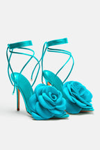 Love Is Blooming Heeled Sandals - Black