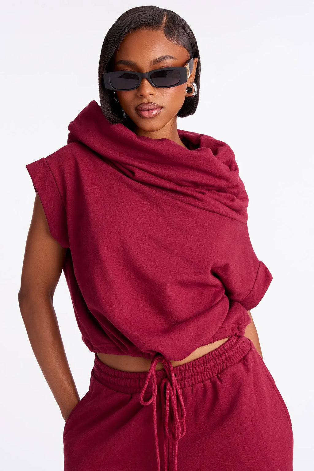 Alexa Jogger Pant Set - Burgundy