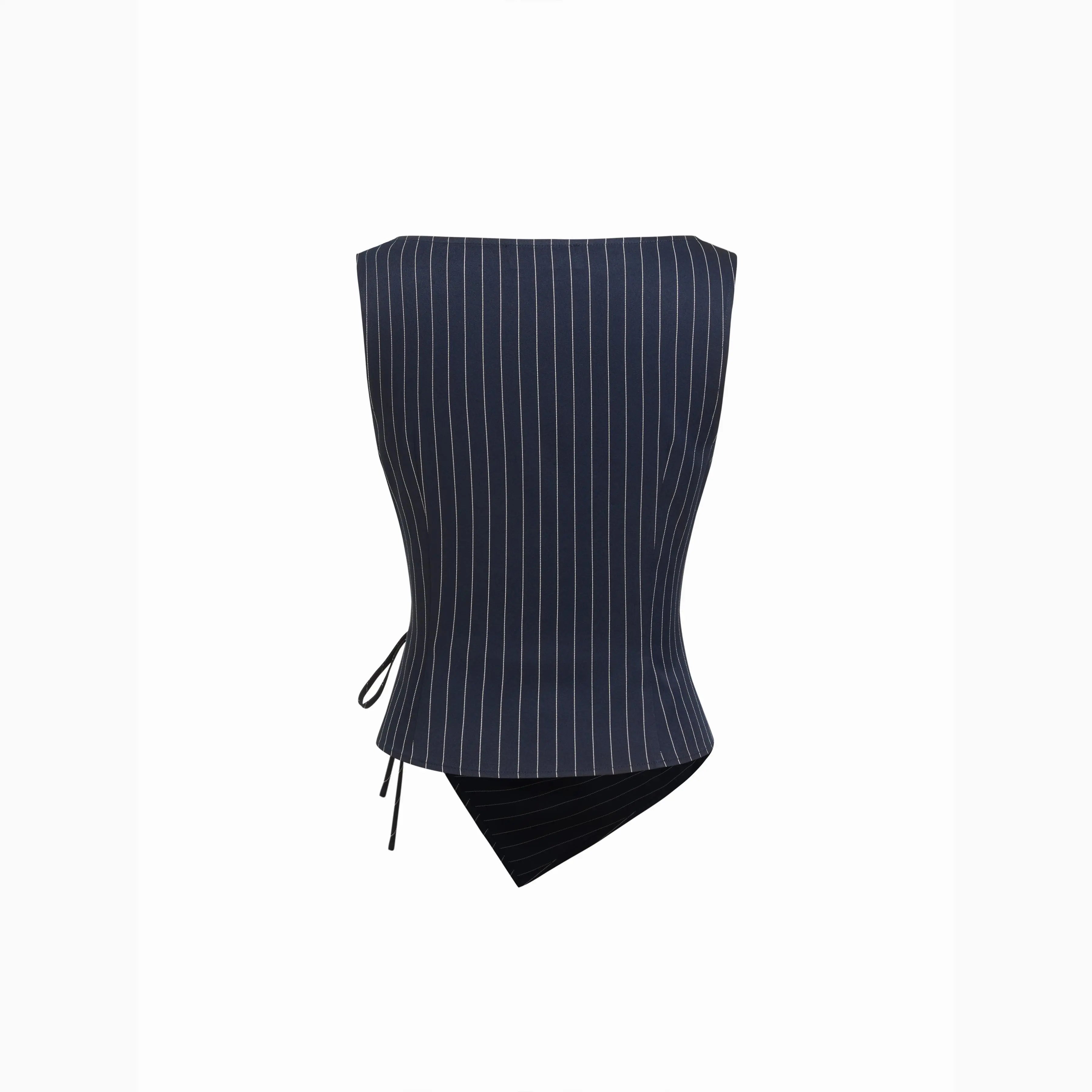 Cider Boat Neck Striped Wrap Knotted Top & Mid Rise Straight Leg Trousers Set– Office & Weekend Casual SwimWeek