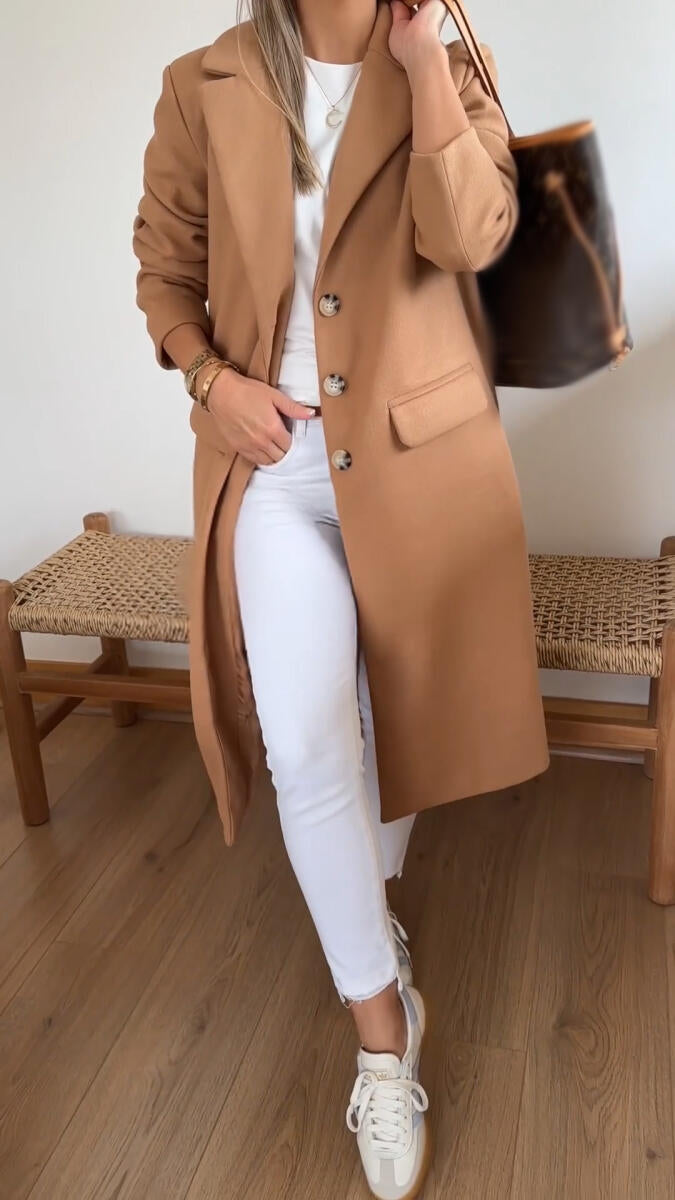 Womens Laple Collar Temperament Casual Coat