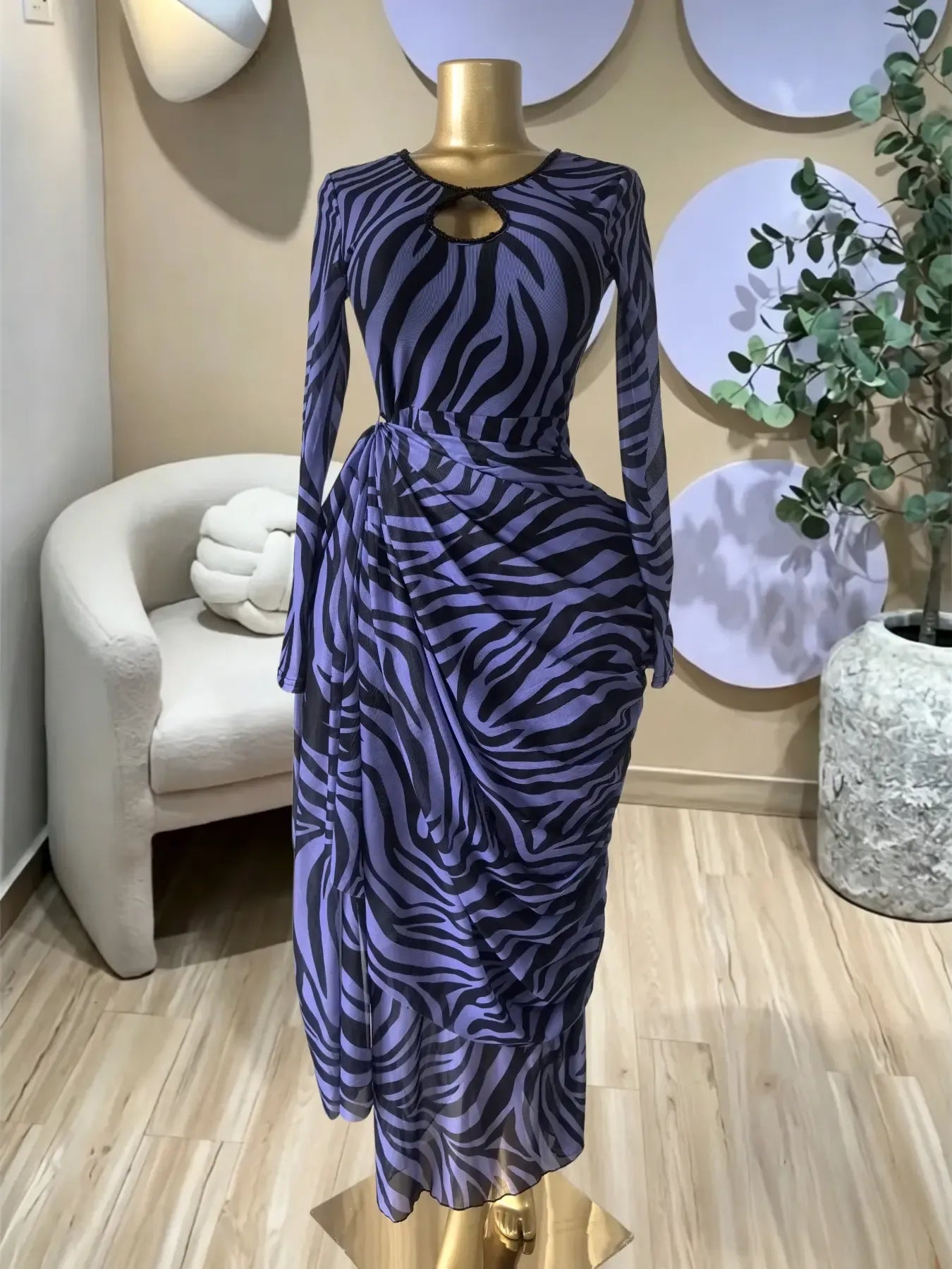 Elegant Women's Striped Pleated Long Sleeve Bodycon Maxi Prom Dress, Formal Wear, Fashion Birthday Party Outfit Evening Gown, Perfect for Special Occasions,Lady Casual Dress,Female Brunch Dresses,Graduation Dress, Print