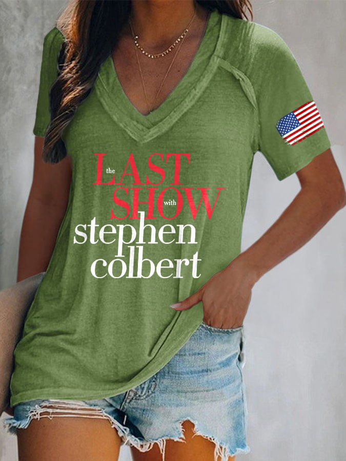 🔥Buy 3 Get 15% Off🔥V-Neck Retro Last Show Print T-Shirt