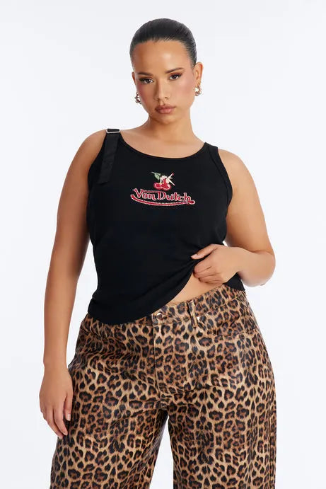 Von Dutch x Betty Boop Cherry Lips Ribbed Tank Top