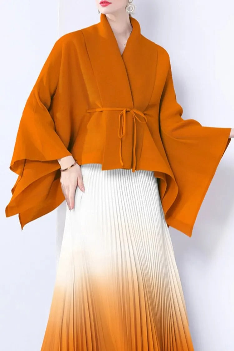 Elegant Pleated Skirt Two-Piece Set