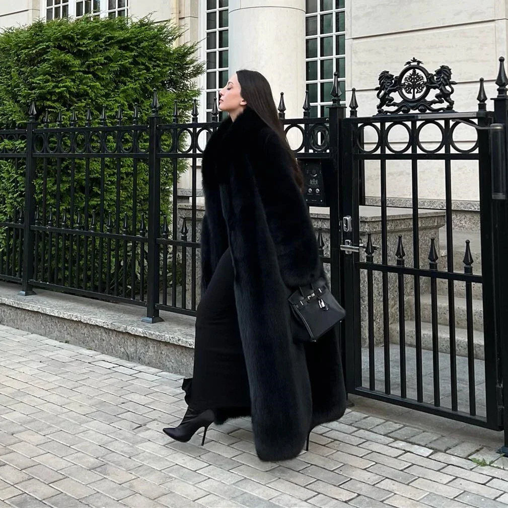 Women's Faux Long Coat Thicken Jackets Winter Warm Comfort Fashion Casual OL