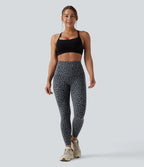 UltraSculptTM Leopard Print High Waisted Tummy Control Yoga Leggings with Pockets