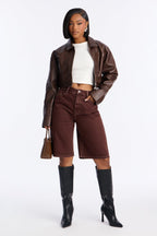 Sophie Classic 90's Denim Jorts - Brown