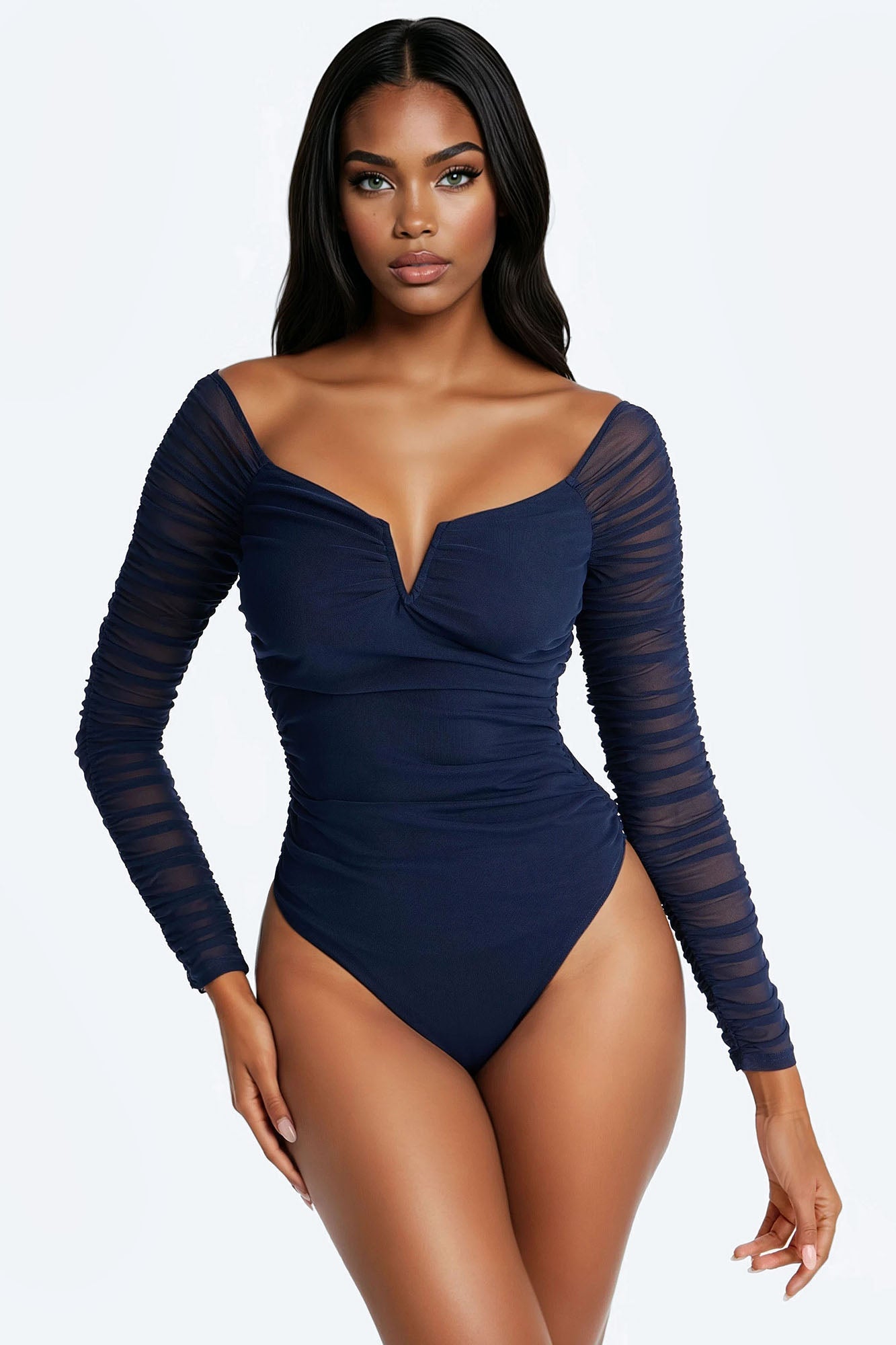The Finer Things Mesh Bodysuit - Black