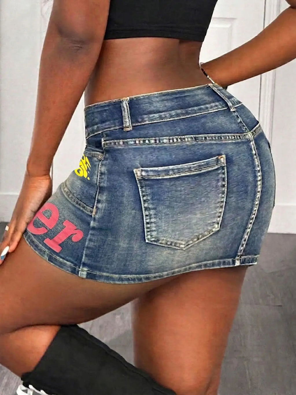 Women's High Waist Denim Short Skirt, Elegant Slim-Fitting Summer Fashion, Comfortable Elastic Trendy Women's Skirt, High Waist Skirts, Bodycon Skirt, Stretchy Denim Skirts