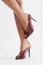 Kingsley Faux Patent Stiletto Heels - Black