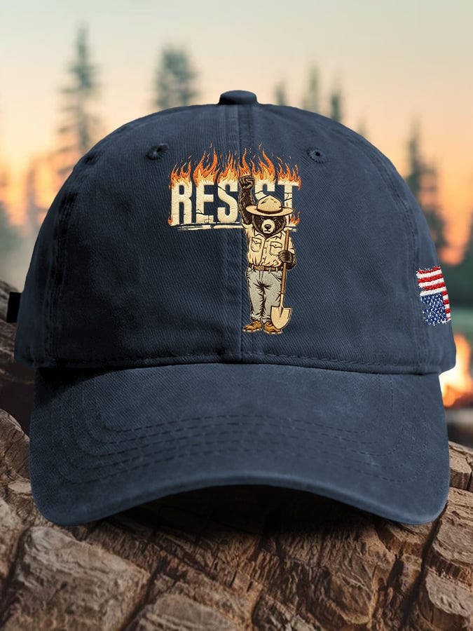 Retro Resist Save The Forest Service Print Baseball Cap