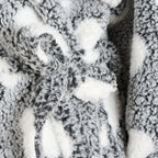 OHS Heart Print Teddy Marl Dressing Gown, Adults - Black