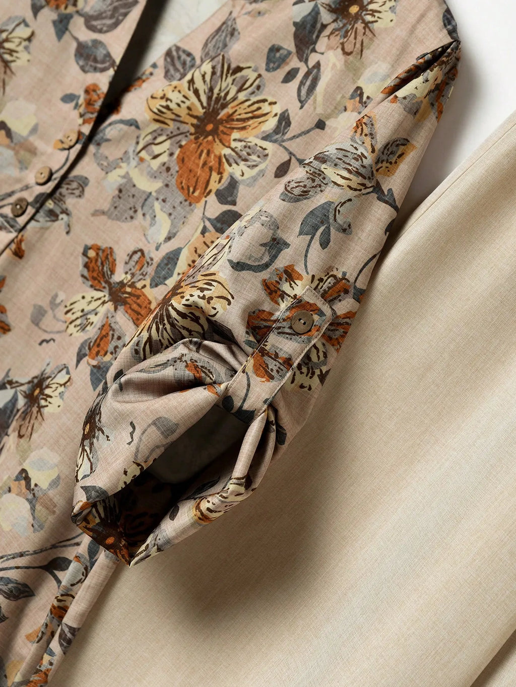 2pcs Women Contrast Color Print Shirt And Pants Set Old Money Style Business Casual Woman Blouse Sets For Ladies Two Piece