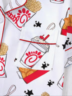 Women's Snack Chicken Bow Print Pajama Set