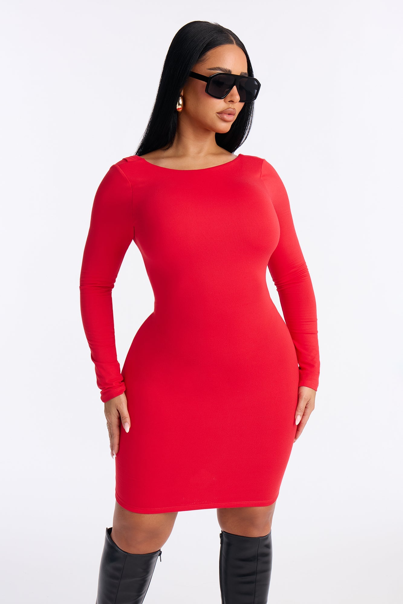 Alicia Backless Mini Dress - Black