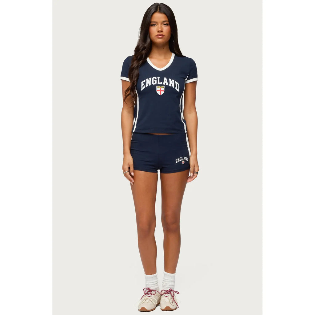 England Girl V Neck T Shirt