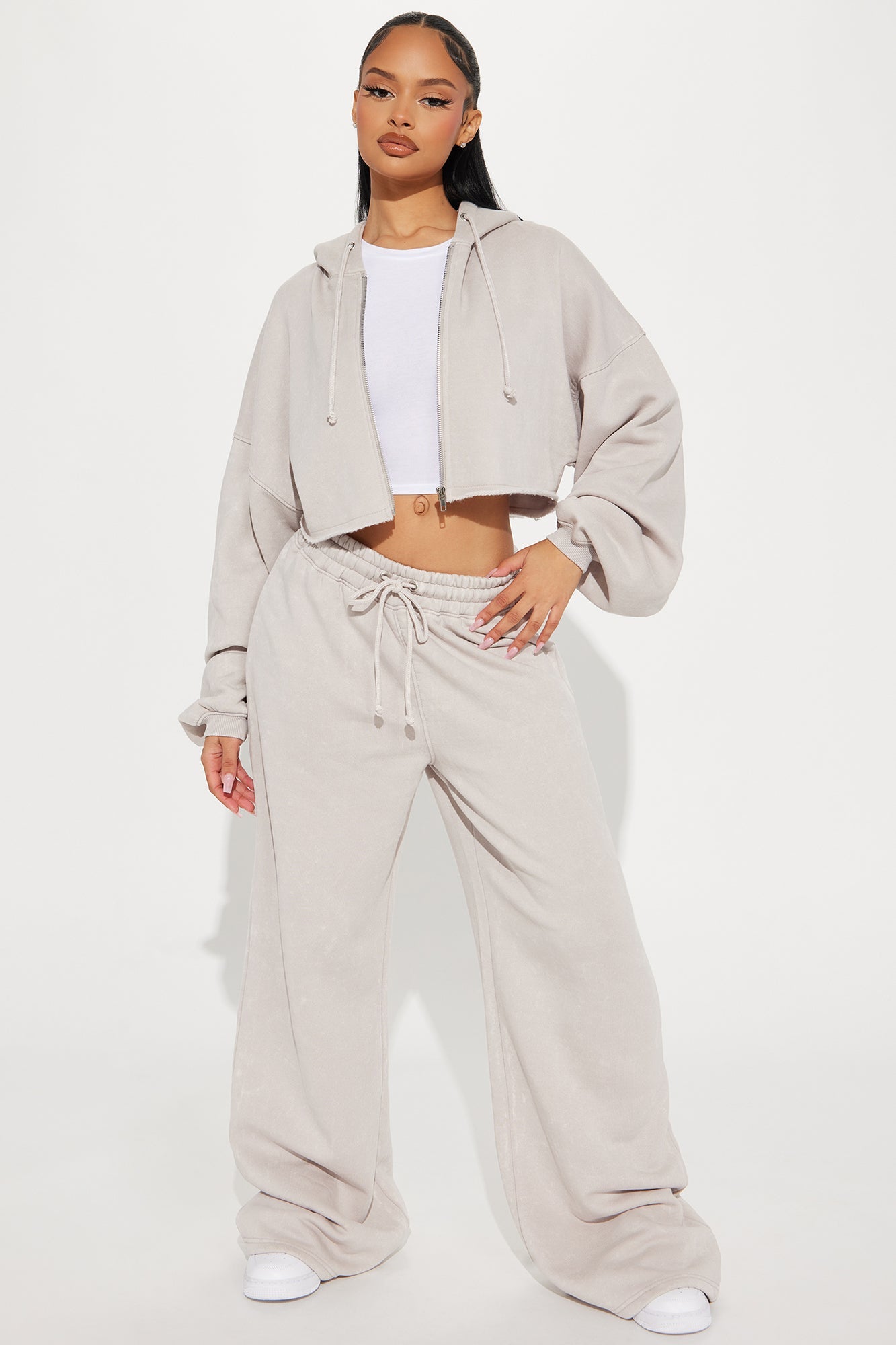 On The Go Fleece Pant Set - Blue