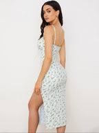 Women's Ditsy Floral Print Split Thigh Cami Dress