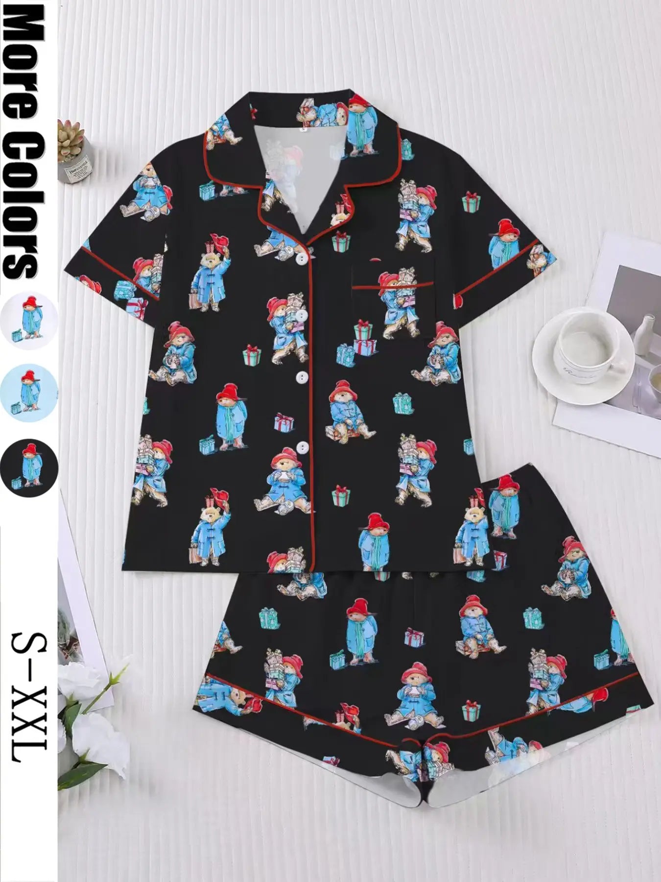 Women's Cute Bear Print Sleepwear Set