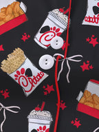 Women's Snack Chicken Bow Print Pajama Set