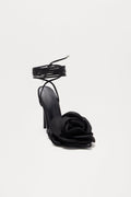 Love Is Blooming Heeled Sandals - Black