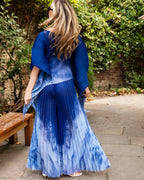 Full Pleated Tie Dye Color Top And Trousers
