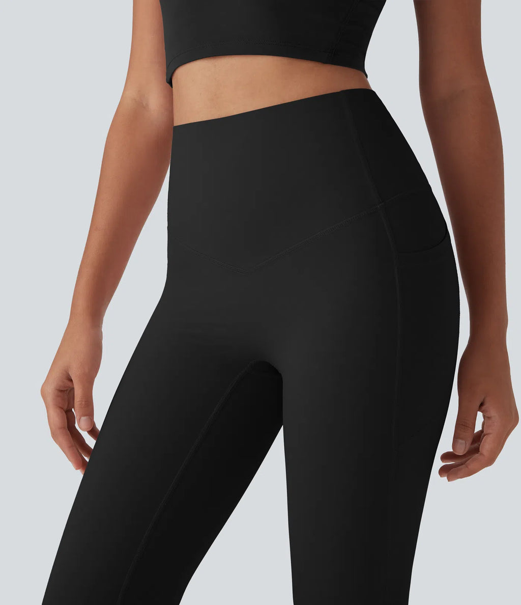 UltraSculptTM Cool Quick Dry High Waisted Tummy Control Shaping Yoga Leggings with Pockets-UPF50+