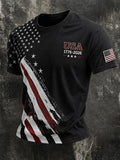 Men's Retro 250Th Anniversary American Flag Printed Casual T-shirt