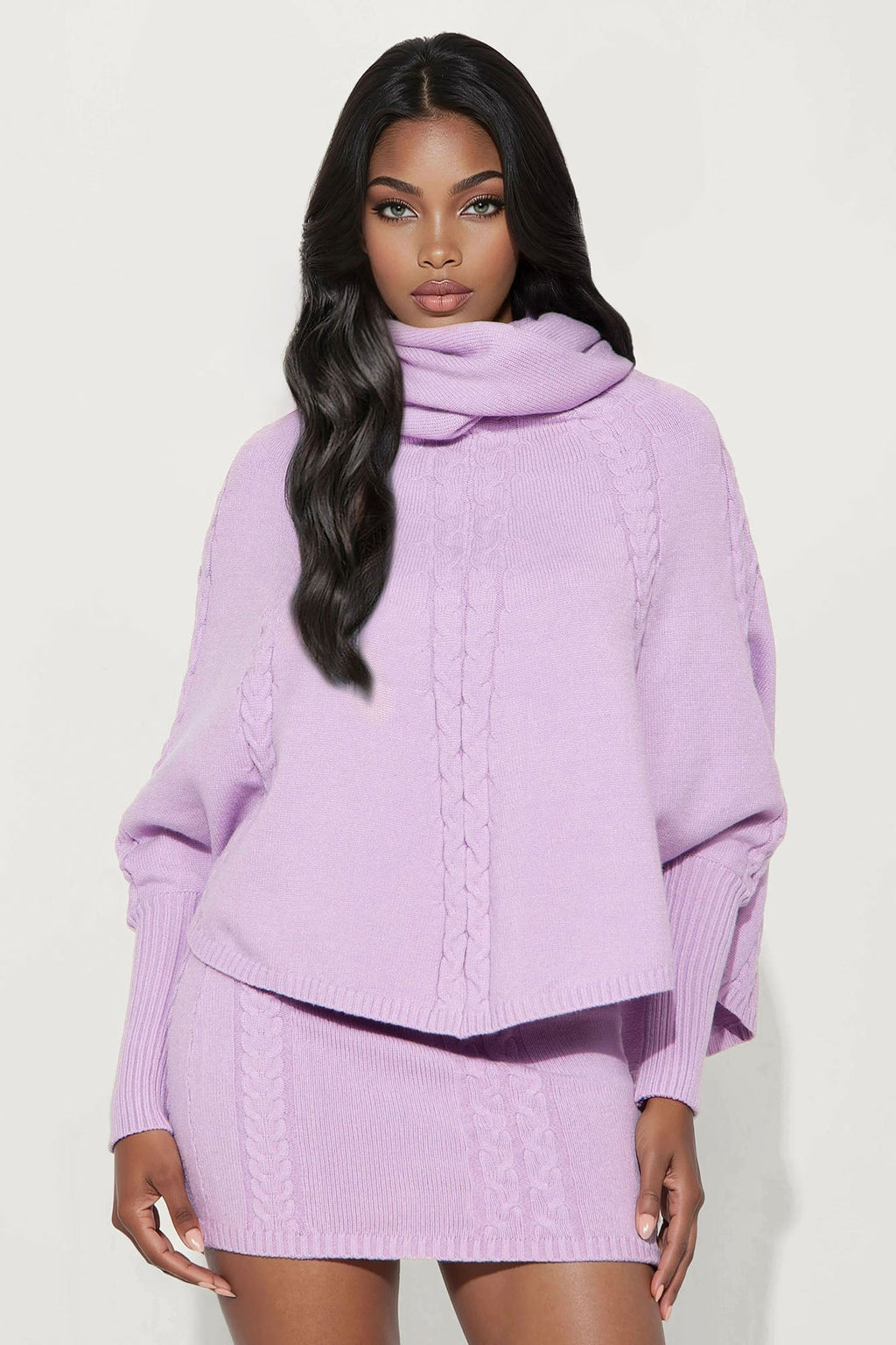 Bundle Me Up 3 Piece Sweater Skirt Set - Camel