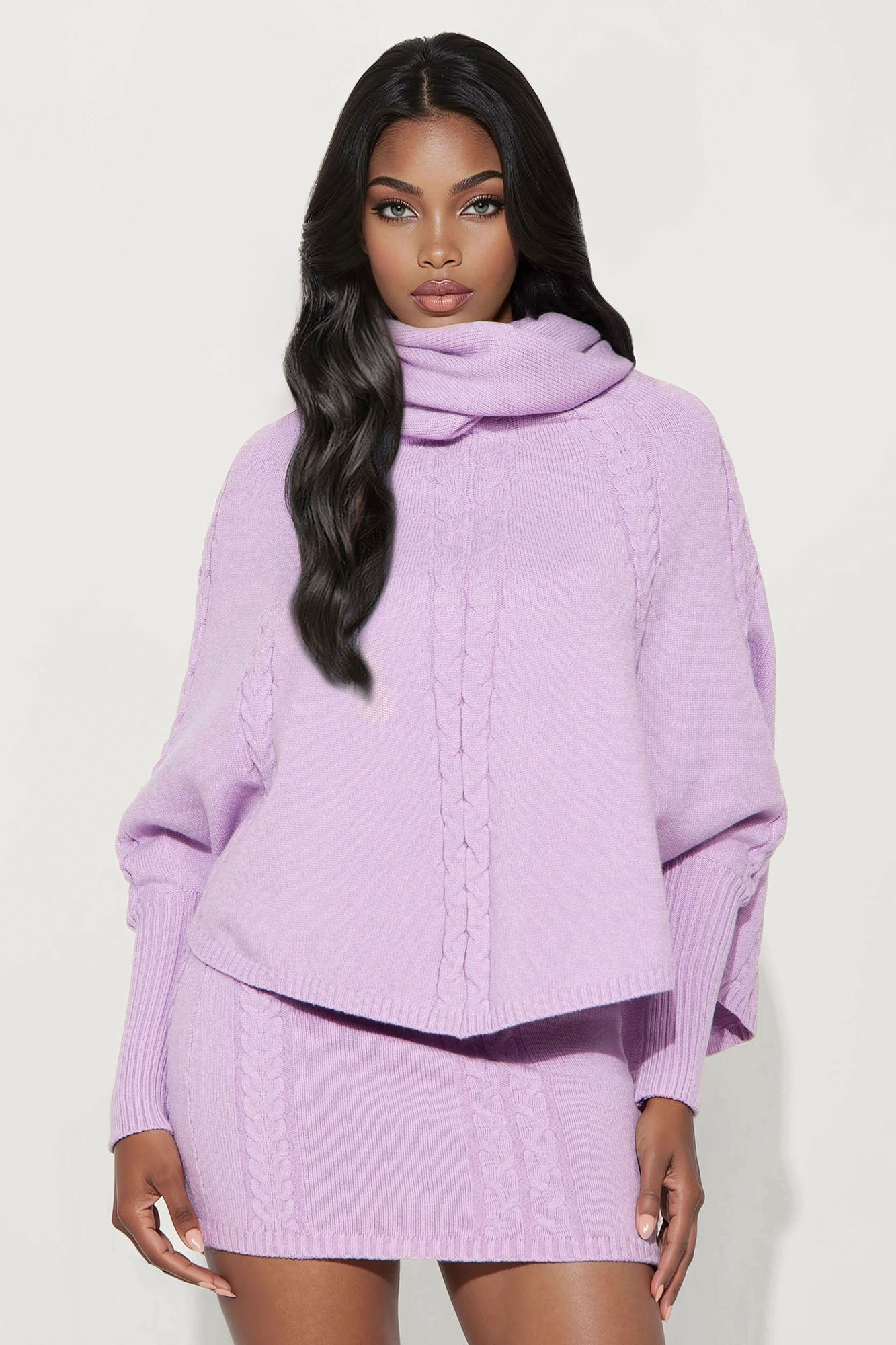 Bundle Me Up 3 Piece Sweater Skirt Set - Camel