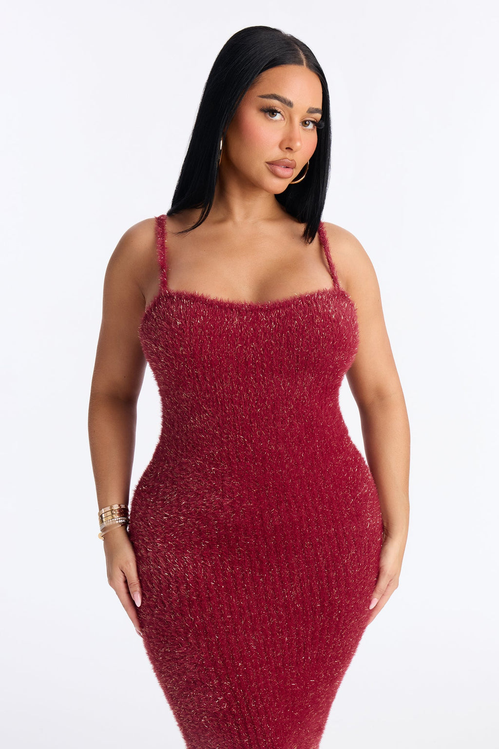 Cozied Up 2 Piece Maxi Dress Set - Burgundy
