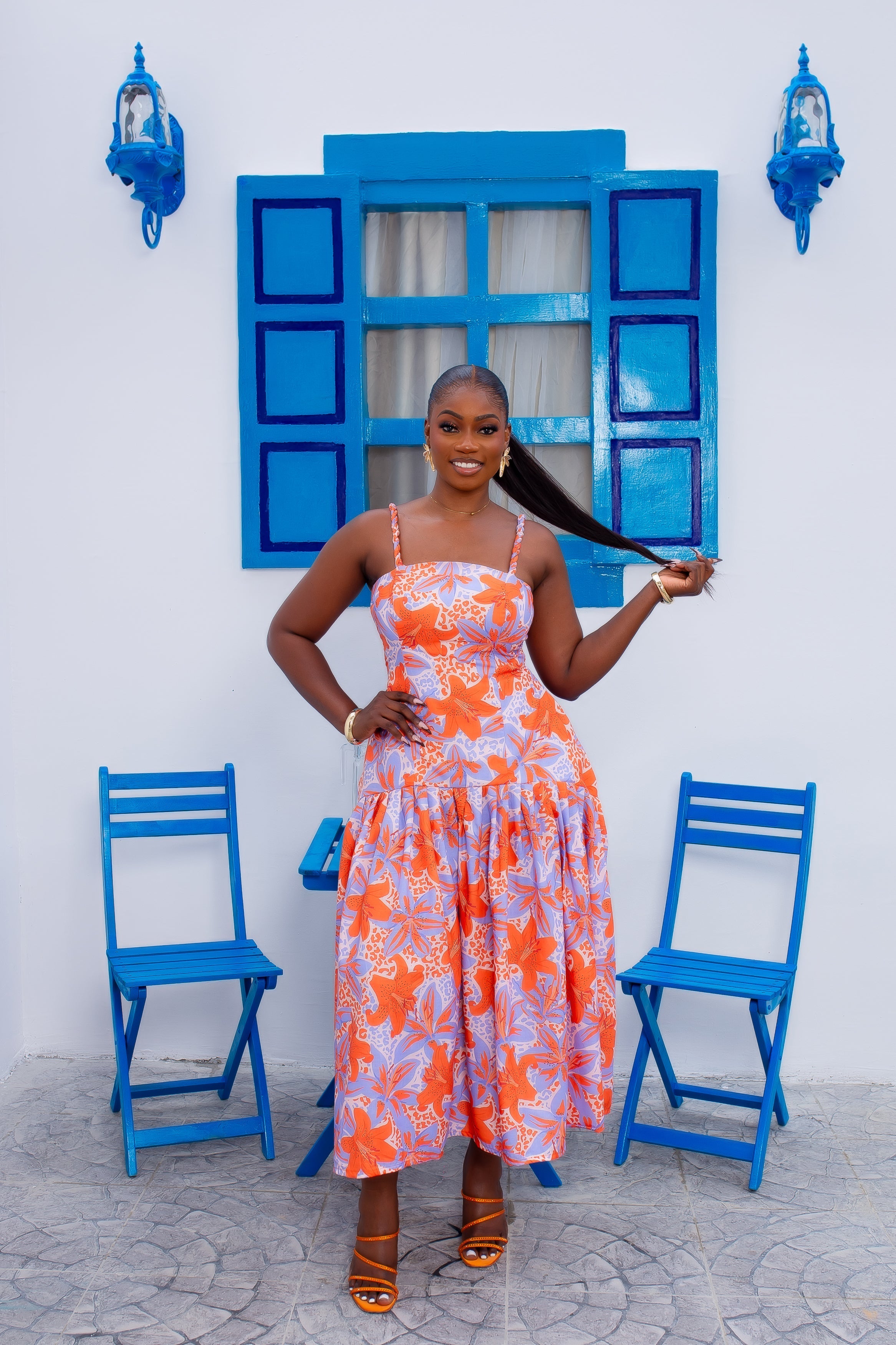 Marrakech Linen Dress (Capri Bloom)