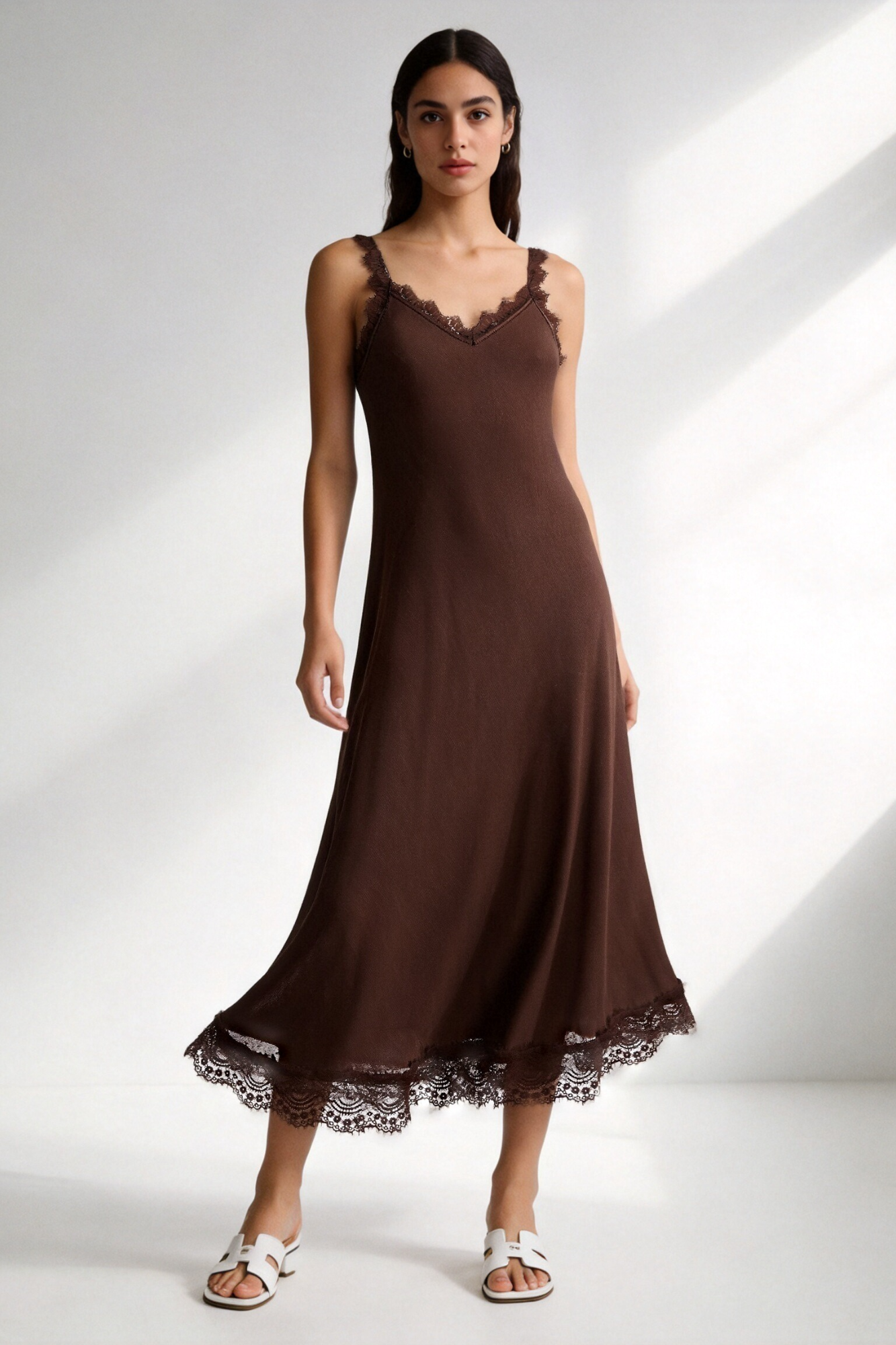 VESTIDO ARMONIAS ENCAJE LARGO