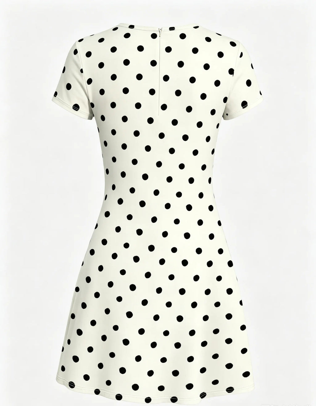 Women's Short Sleeve Summer Dress with Leopard Pattern, Digital Print Midi Dress, Polka Dot Print, Boho Style, Bohemian, Casual Wear, Crewneck, Womenswear