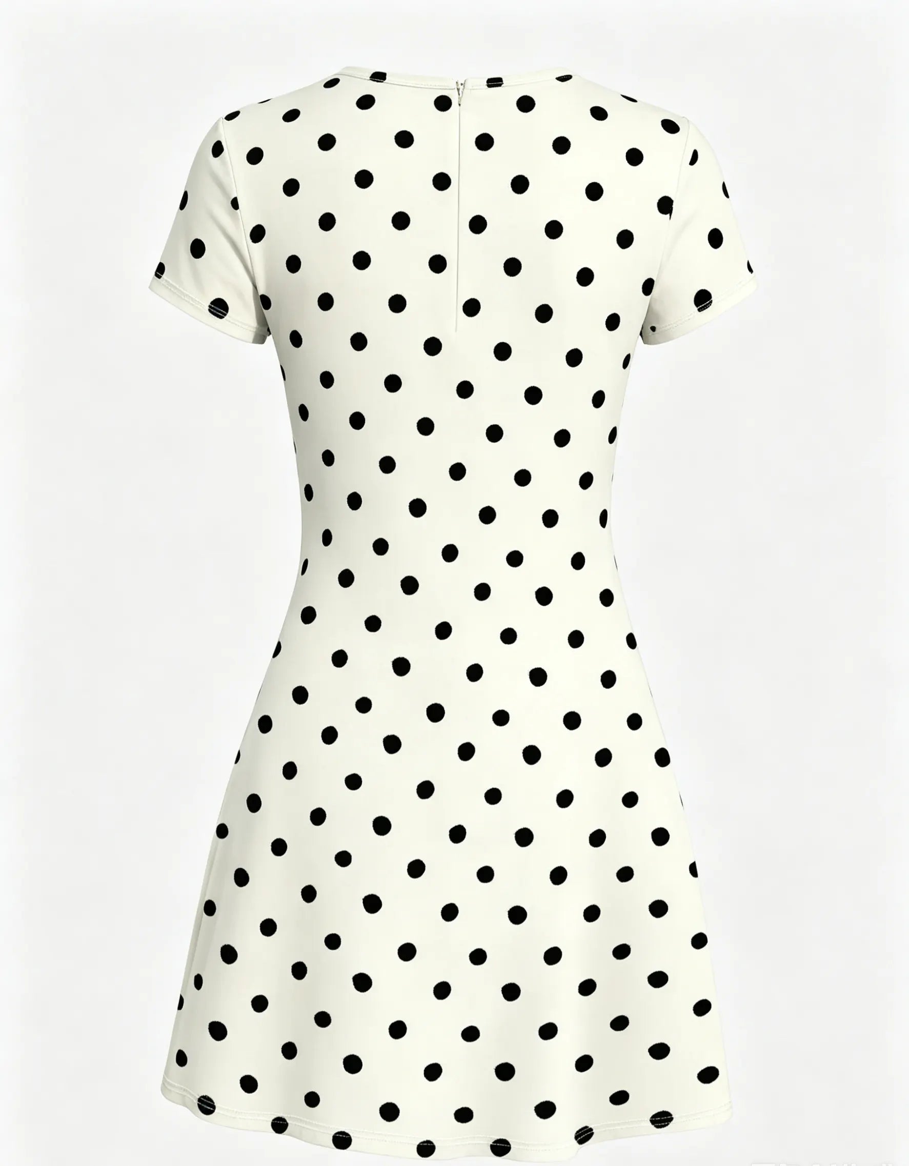 Women's Short Sleeve Summer Dress with Leopard Pattern, Digital Print Midi Dress, Polka Dot Print, Boho Style, Bohemian, Casual Wear, Crewneck, Womenswear