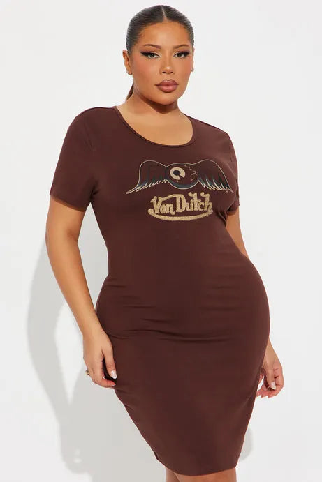 Von Dutch Wings T Shirt Mini Dress