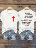 Women's Casual Printed V-Neck T-Shirt