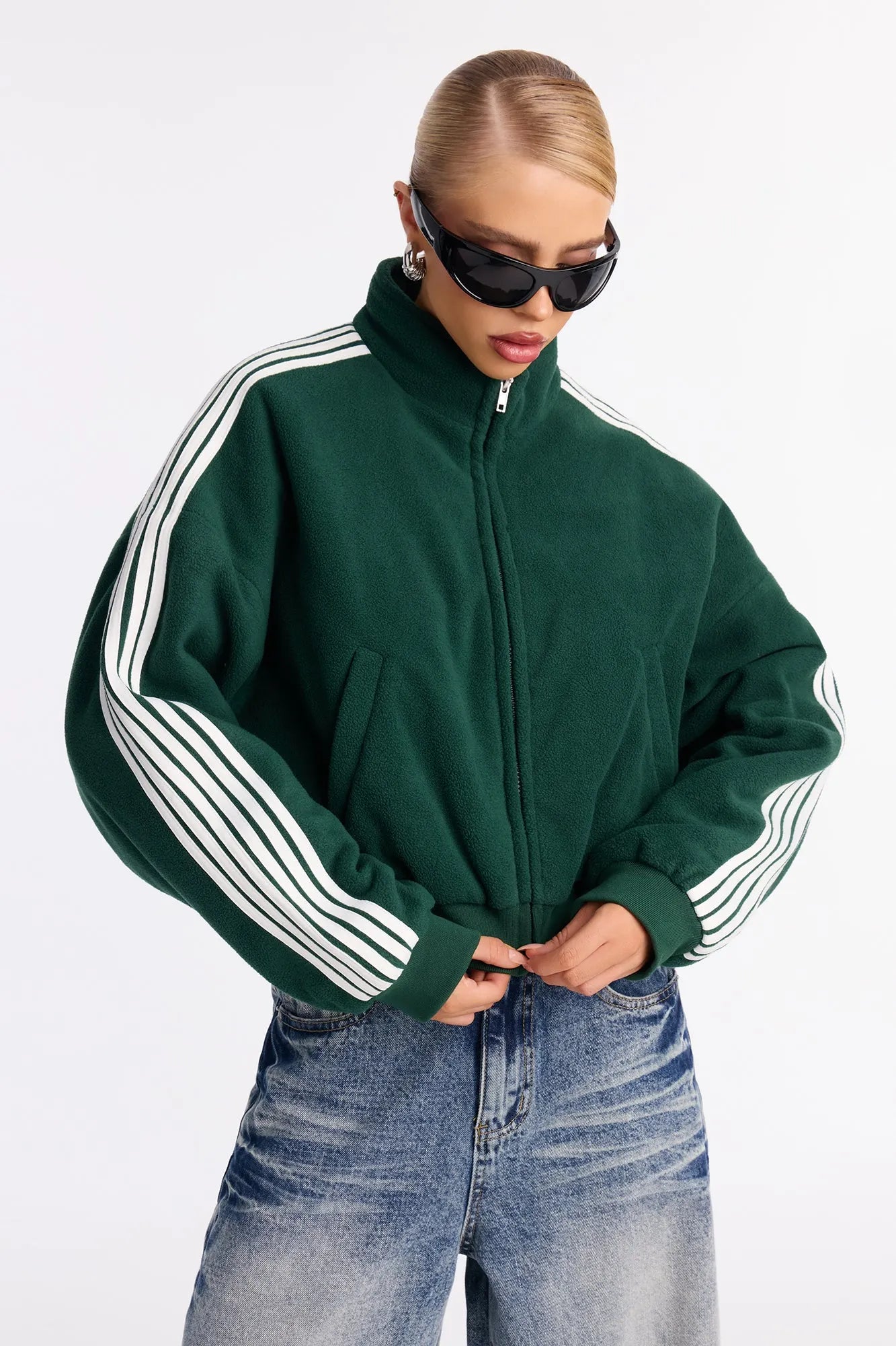 Game Play Stripes Bomber Jacket - Hunter