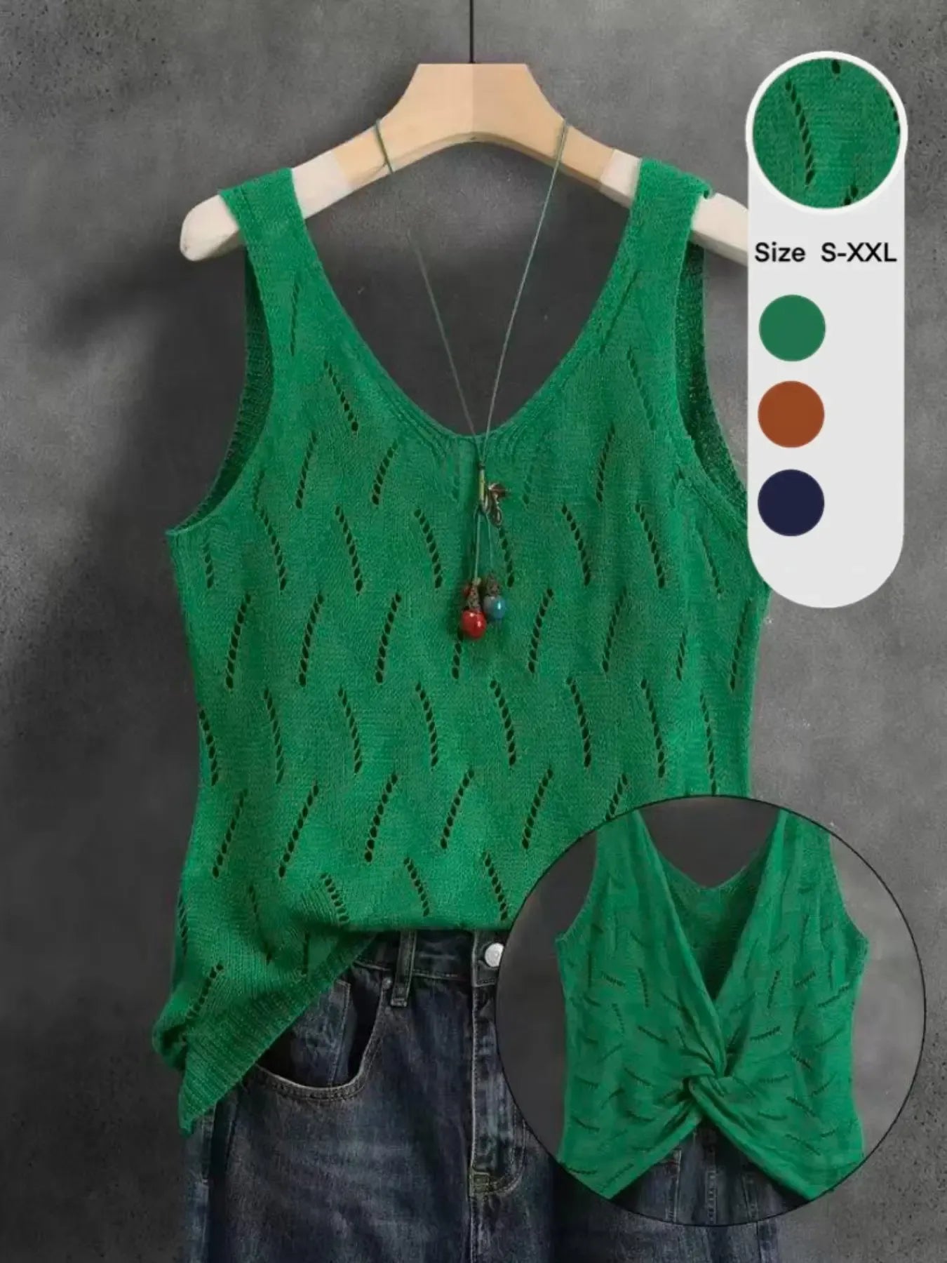 Women's V-Back Cutout Cross Camisole Tank Top, Summer Casual Sleeveless Backless Twist Knot Top, Lightweight Breathable Versatile Elegant Fashion Top
