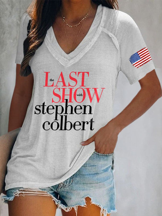 🔥Buy 3 Get 15% Off🔥V-Neck Retro Last Show Print T-Shirt