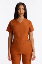 4 Way Stretch 2 Front Pocket Scrubs Rib Jogger Set - Mauve