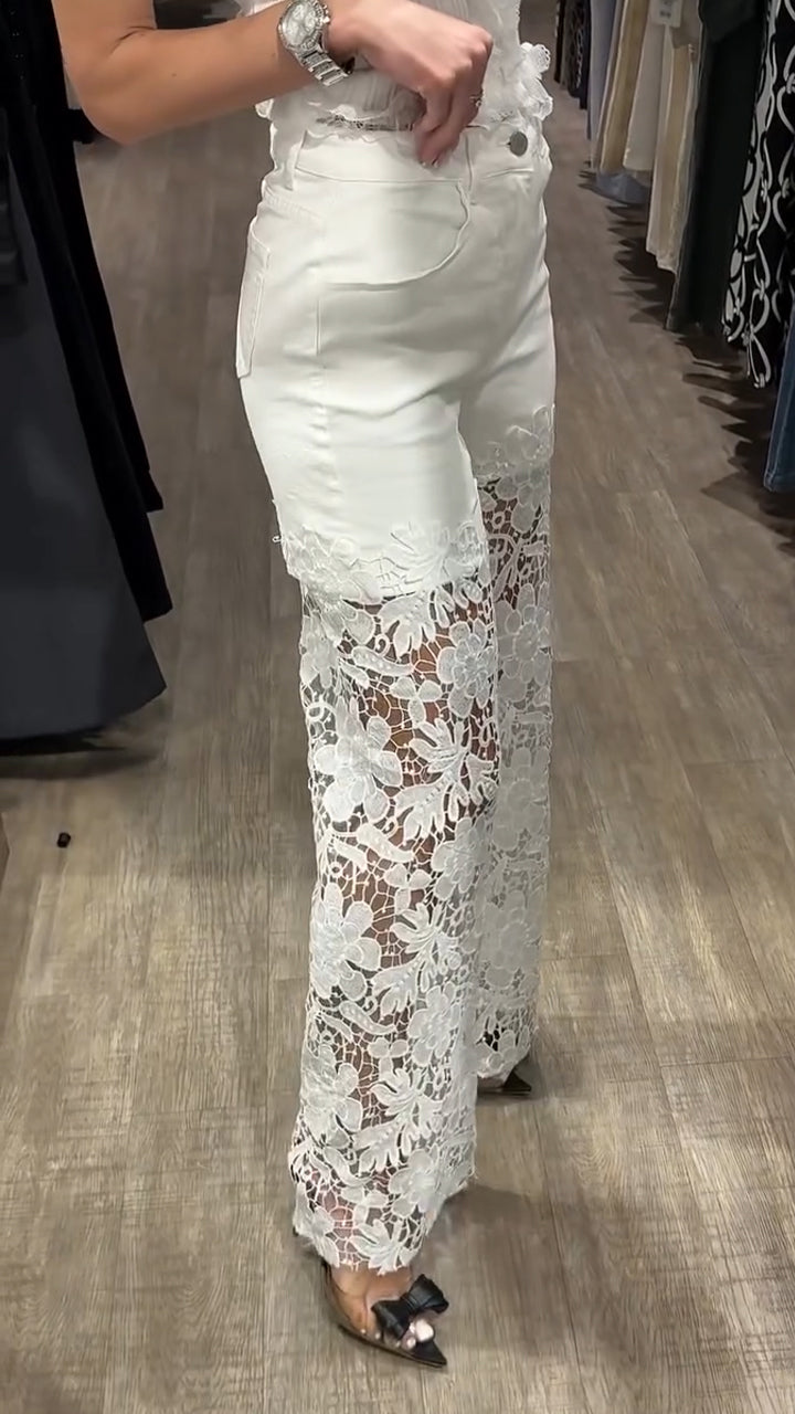 Women's Lace Patchwork Casual Jeans