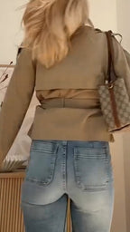 Women Turtleneck Double-breasted Temperament Casual Jacket