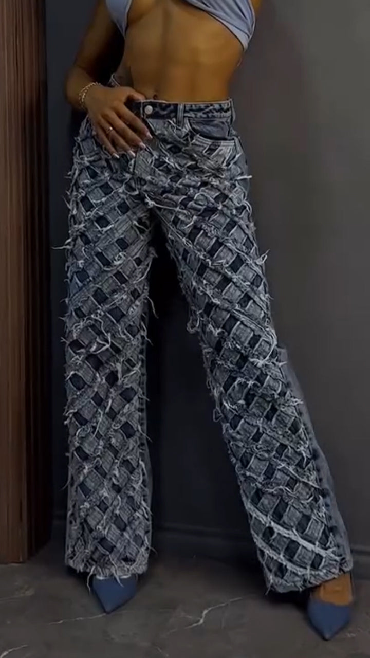 Women Heavy Craftsmanship Casual Straight Jeans