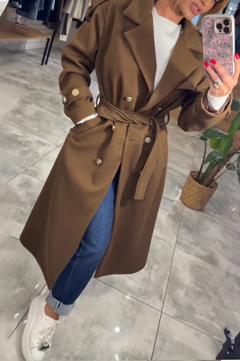 Women Lapel Temperament Casual Windbreaker